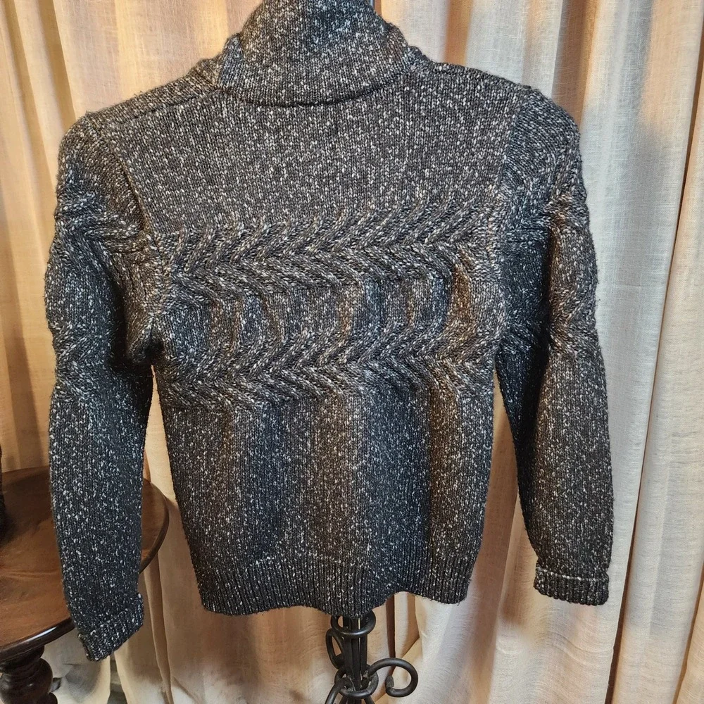 Schott Bros Yak Down Blend Sweater L Shawl Collar Toggle Cable Knit Grandpacore